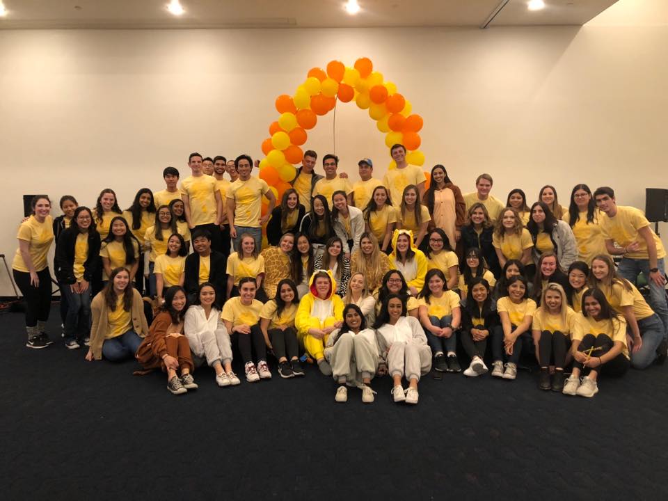 Group Picture of Bruins Fighting Pediatric Cancer at Cranes for Cancer