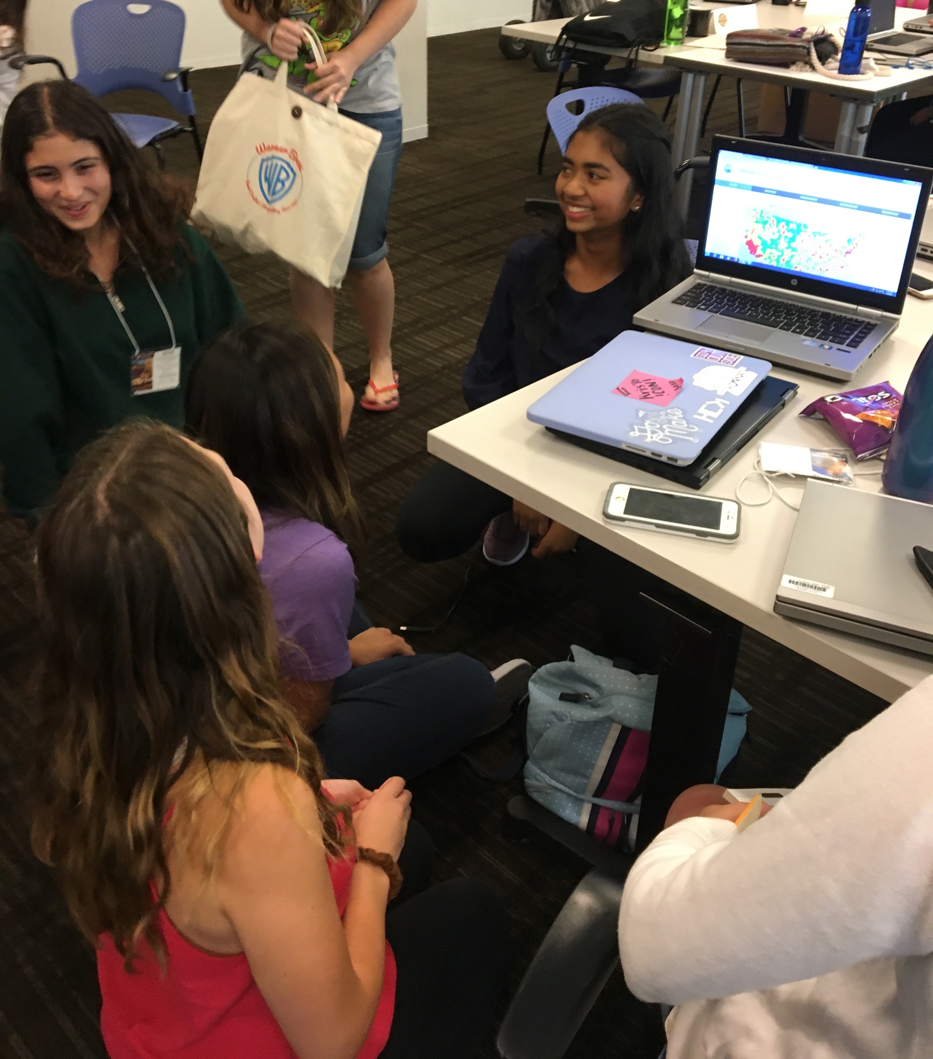 Group of student working on a website for combatting pollution