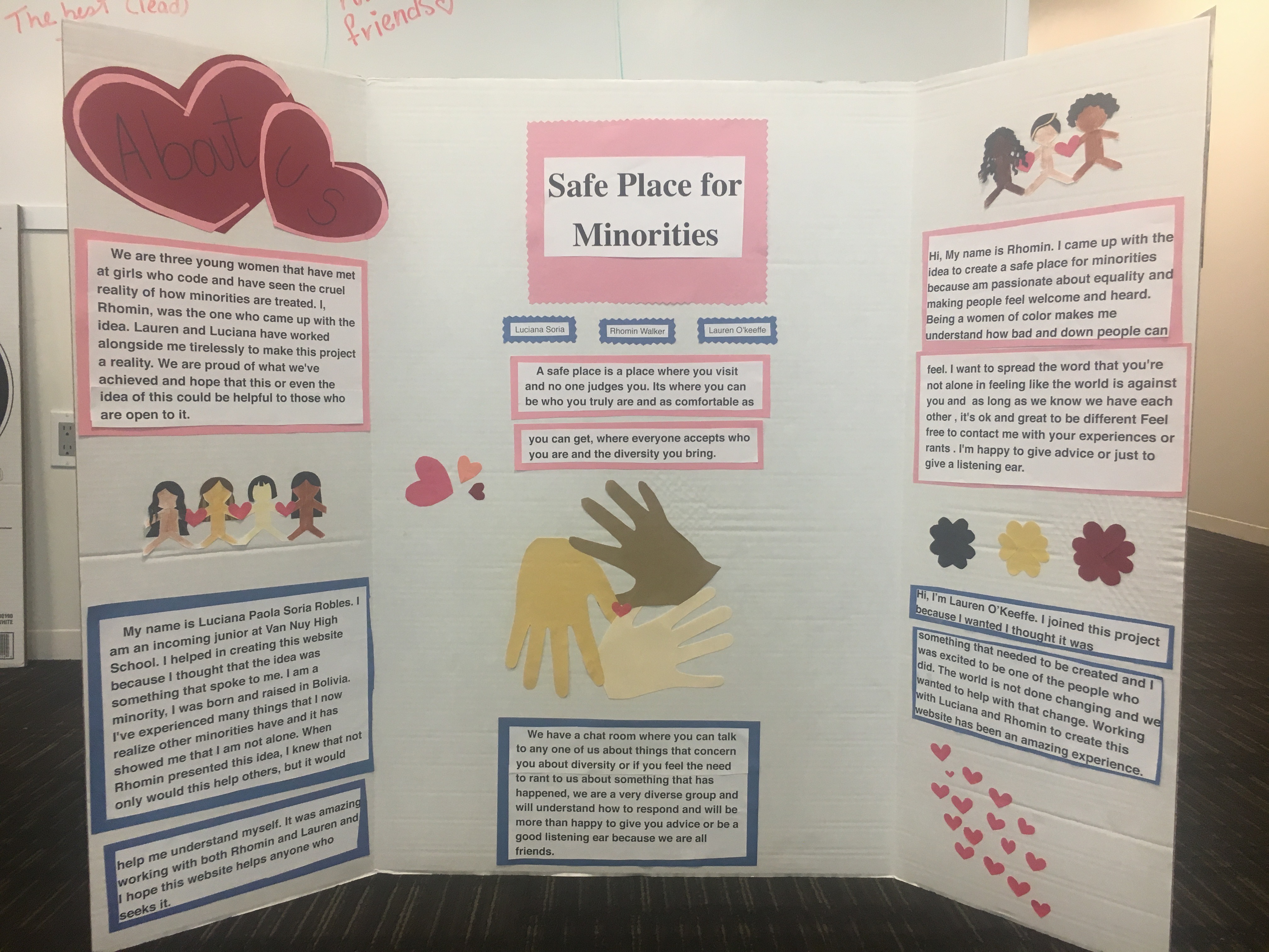 A Safe Place for Minorities Poster Board