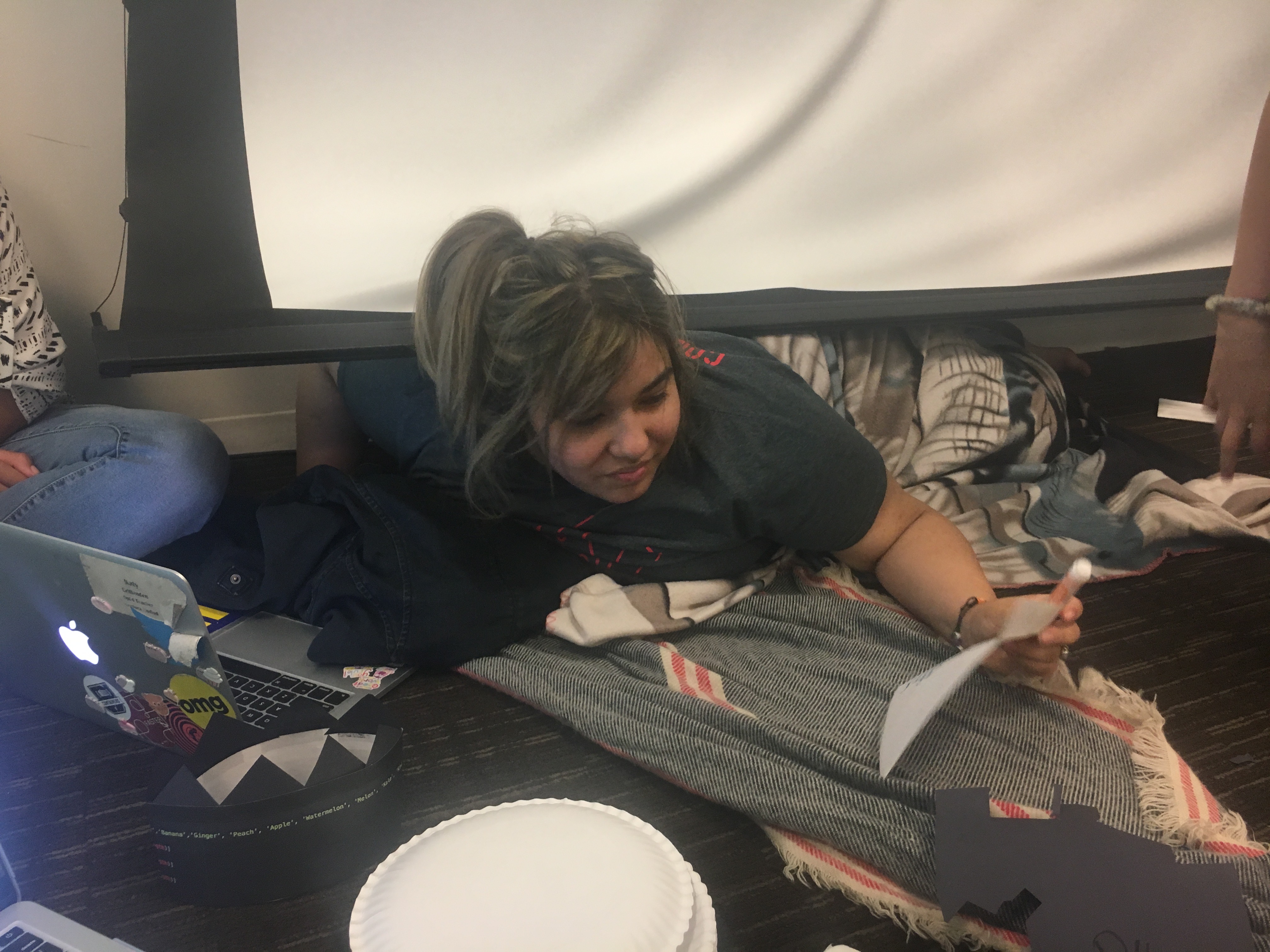 The teachers having fun during Final Project Week