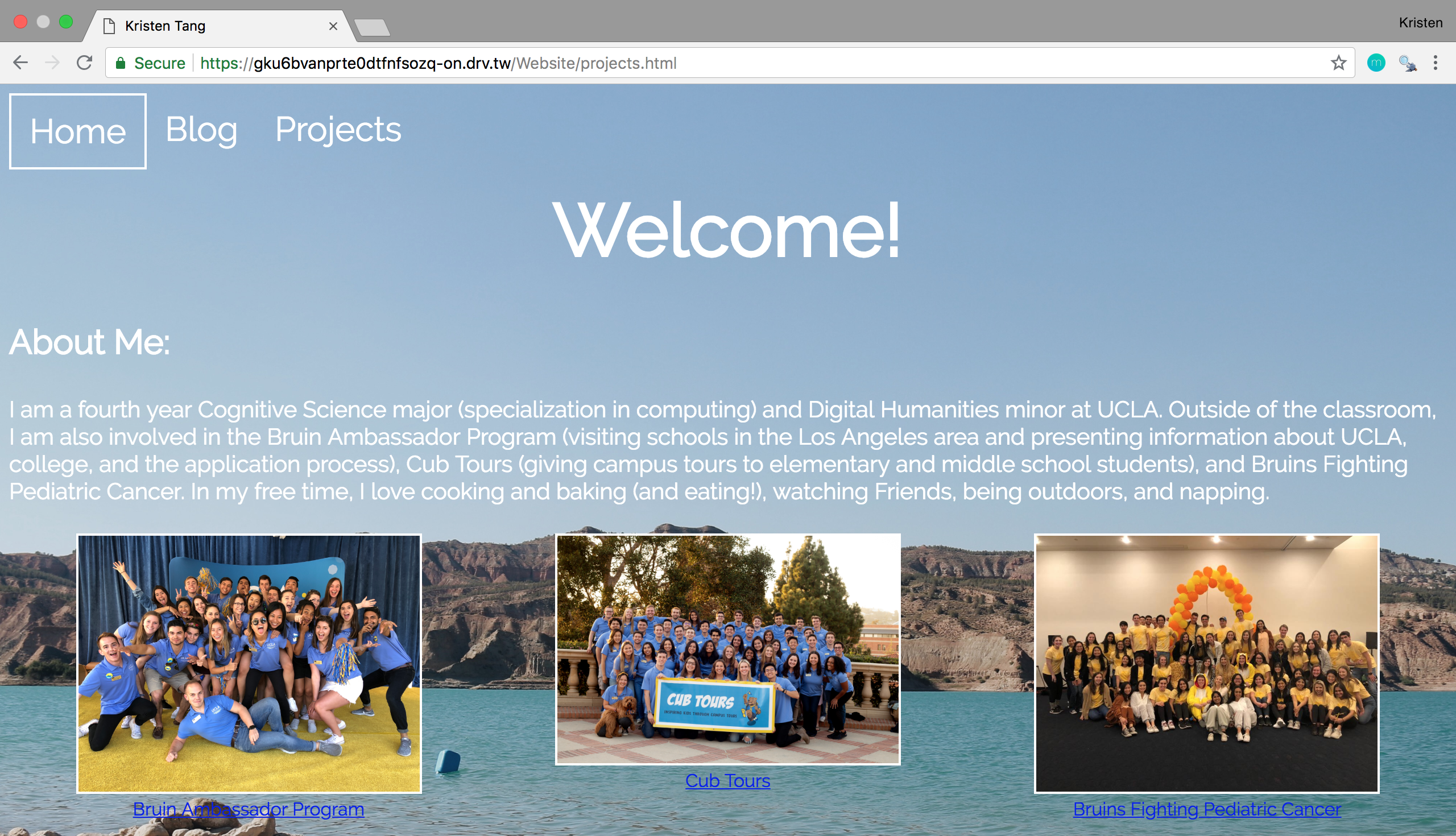 The original blog webpage, which was slightly more advanced but very basic and cluttered